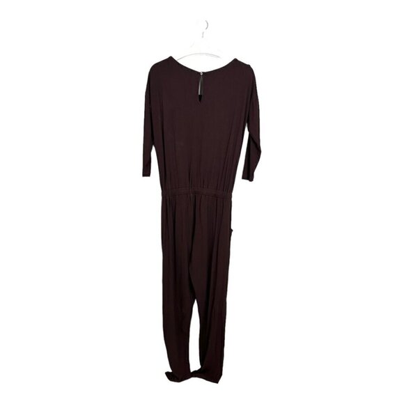 Baukjen Long Sleeve Tie Waist Jumpsuit Chocolate Brown - Picture 2 of 9